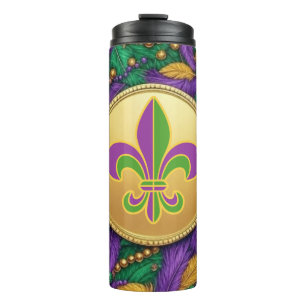 Mardi Gras Lilie Thermosbecher