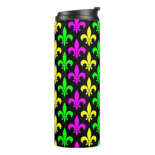 Mardi Gras Lilie Thermosbecher