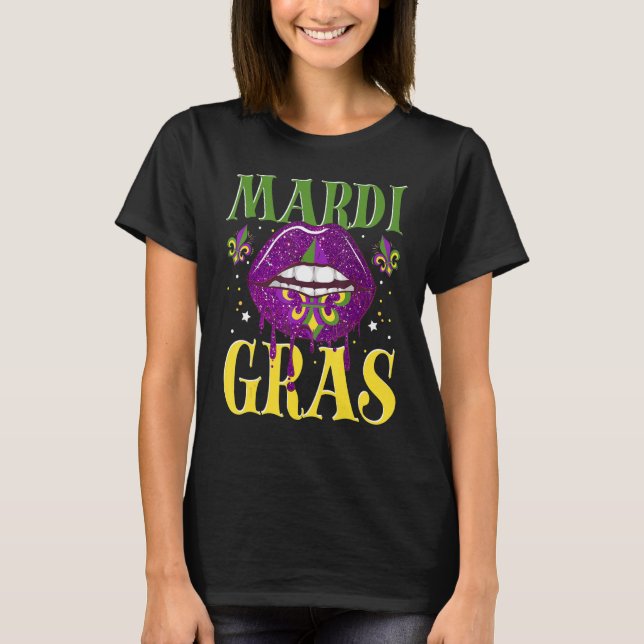 Mardi Gras Lip Lilie T-Shirt (Vorderseite)