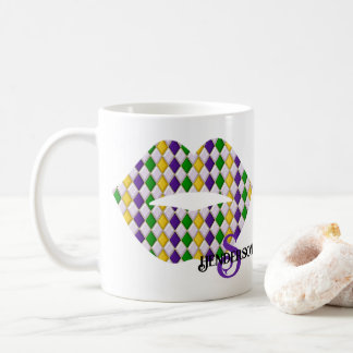 Mardi Gras Lips Custom Coffee Tasse