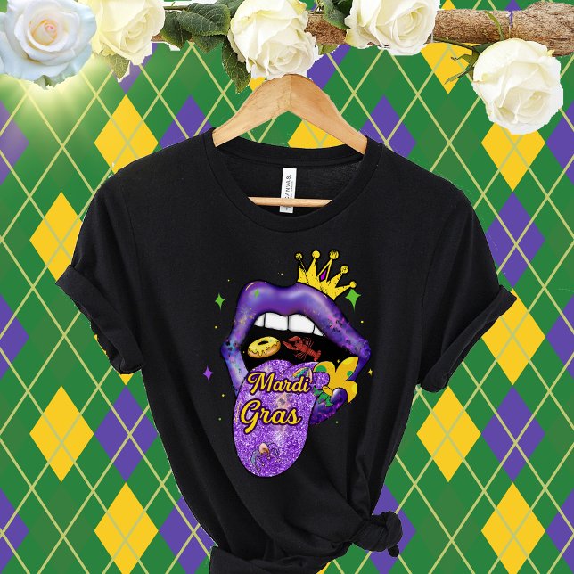 Mardi Gras Lips-Mardi Gras Beads Fat-Mardi Gras T-Shirt (Von Creator hochgeladen)