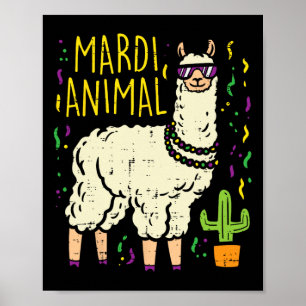 Mardi Gras Llama Party Fantastische Bergwelten im Poster