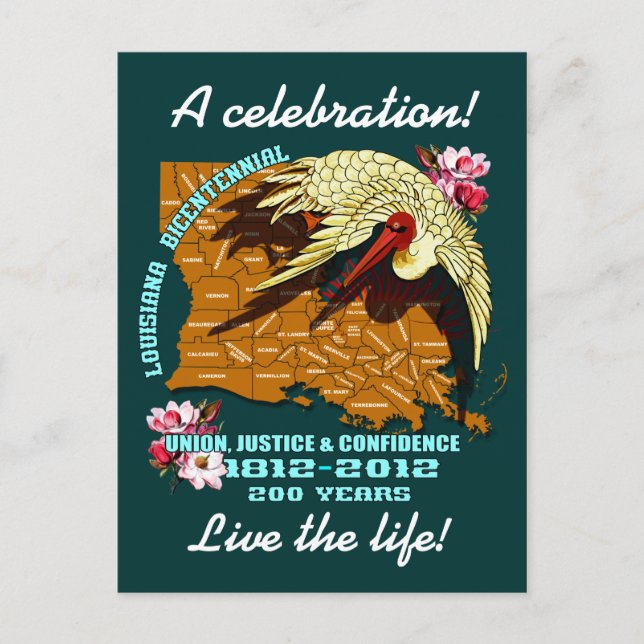 Mardi Gras Louisiana Bicentennial Party Siehe Anme Einladungspostkarte (Vorderseite)