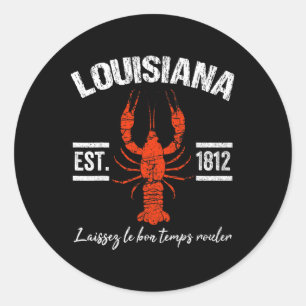 Mardi Gras Louisiana Crawfish T-Shirt New Orleans Runder Aufkleber