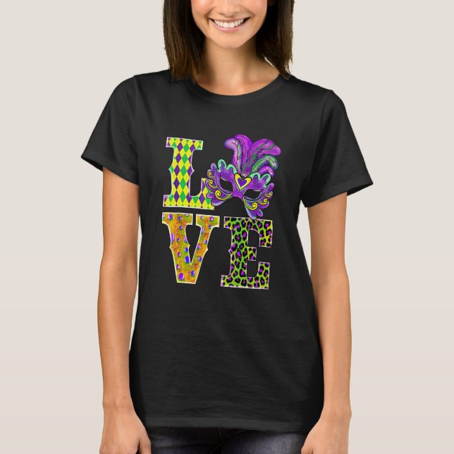 Mardi Gras Love Leopard Costume Shirt Carnaval Par (Vorderseite)