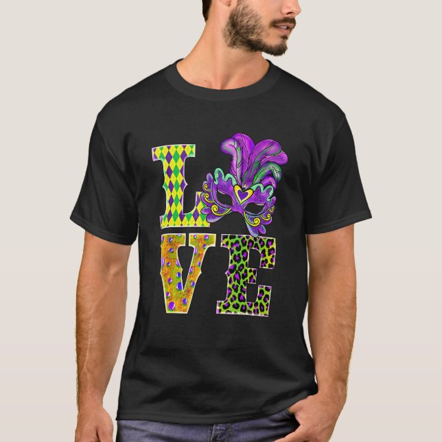 Mardi Gras Love Leopard Costume Shirt Carnaval Par (Vorderseite)