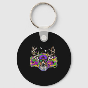 Mardi Gras Lustiger Hirsch Jagd Tarndruck Karneval Schlüsselanhänger
