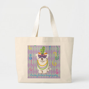 Mardi Gras Maltese Jumbo Stoffbeutel