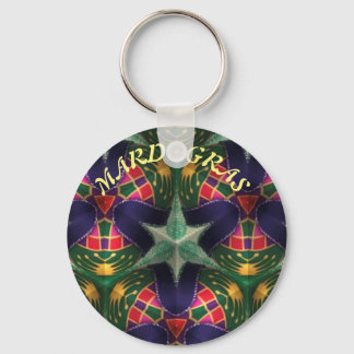 Mardi Gras, Mandala-Muster farbenfroh Schlüsselanhänger