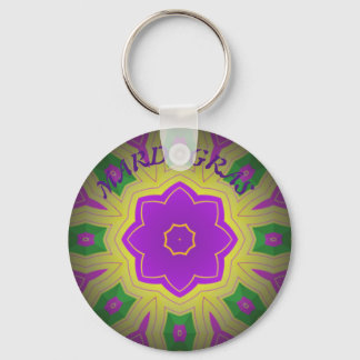 Mardi Gras, Mandala-Muster farbenfroh Schlüsselanhänger