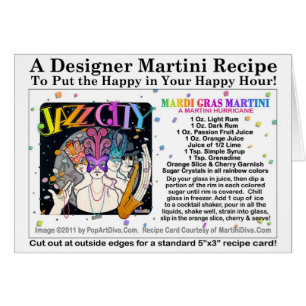 Mardi Gras - Mardi gras Martini Recette Carte