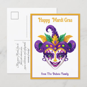 💚 💜 💛 Mardi Gras Mardi Shenanigans Postkarte