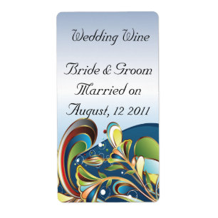Mardi Gras Mariage Bleu Étiquette à vin