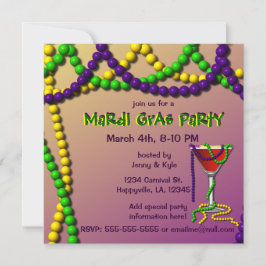 Mardi Gras Martini Einladung