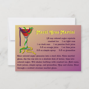 Mardi Gras Martini-Rezept-Karte