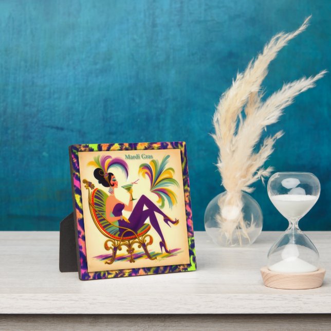 Mardi Gras Martini Woman Fotoplatte (InSitu)
