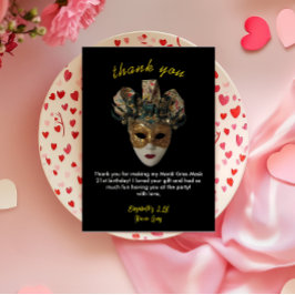 Mardi Gras Mask 21. Geburtstag Party Dankeskarte