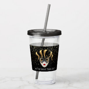 Mardi Gras Mask Acrylic Tumbler & Straw Acryltrinkbecher