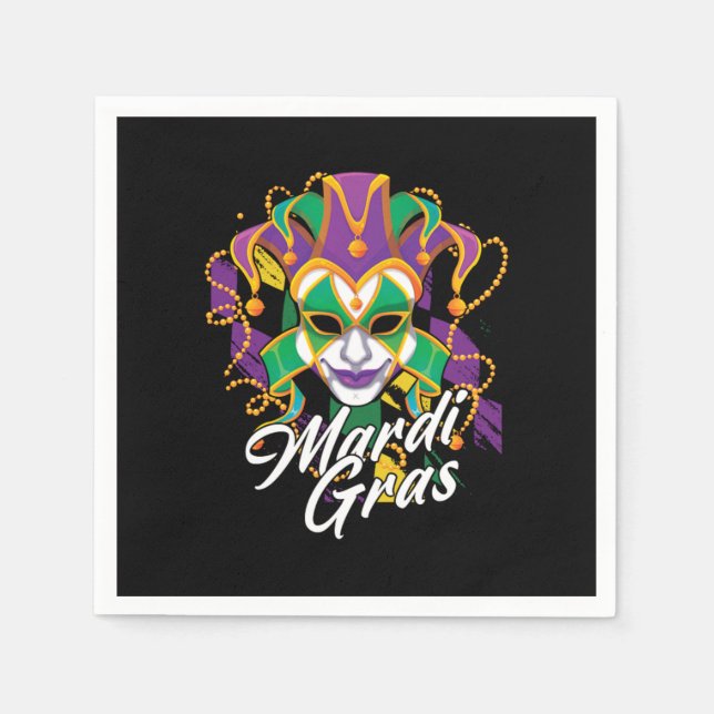Mardi Gras Mask Beads Street Party Carnival Gesche Serviette (Vorderseite)