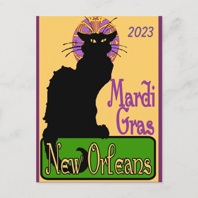 Mardi Gras Mask Chat Noir, fügen Sie Text Postkart Postkarte (Vorderseite)