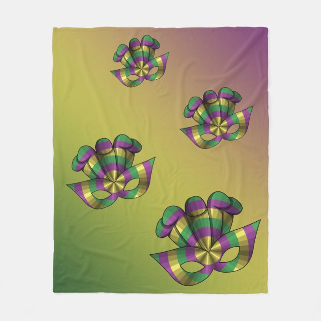 Mardi Gras Mask Fleece Blanket (Vorderseite)