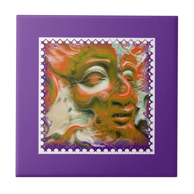 Mardi Gras Mask Fliese (Vorderseite)