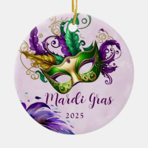 Mardi Gras Mask Keramik Ornament