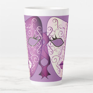 Mardi Gras Mask Latte Mug II 17 oz