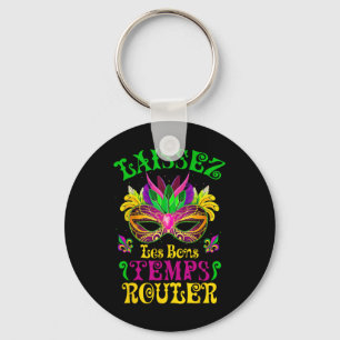 Mardi Gras Mask Ließ die gute Zeit Roll Fleur de l Schlüsselanhänger