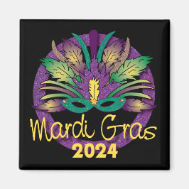 Mardi Gras Mask Magnet - 2024