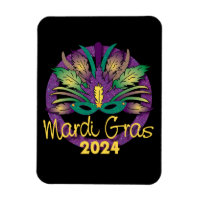 Mardi Gras Mask Magnet - 2024