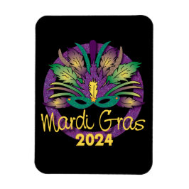Mardi Gras Mask Magnet - 2024