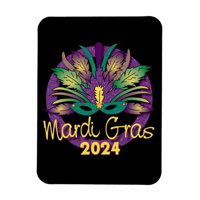 Mardi Gras Mask Magnet - 2024 (Vertikal)