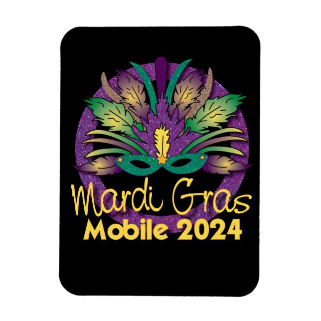 Mardi Gras Mask Magnet - 2024 - Mobile (Vertikal)