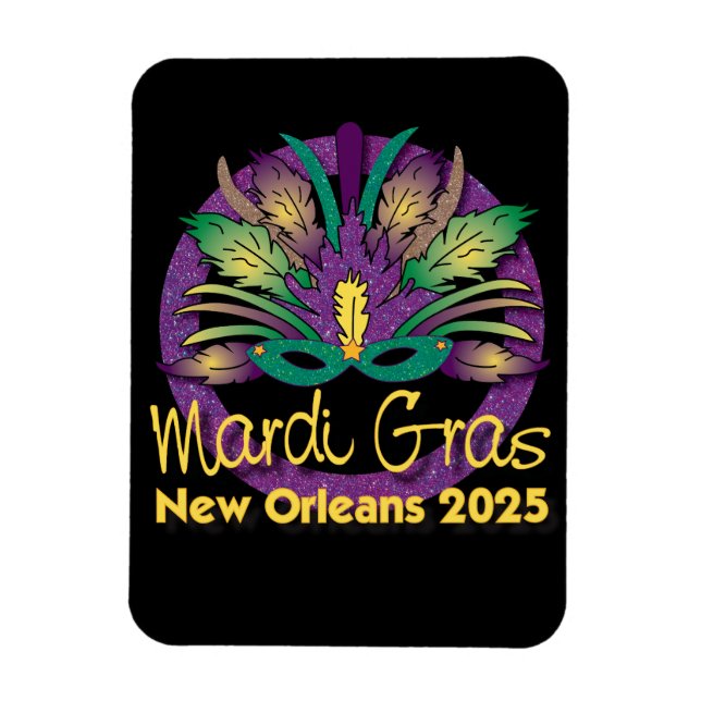Mardi Gras Mask Magnet - 2025 - New Orleans (Vertikal)