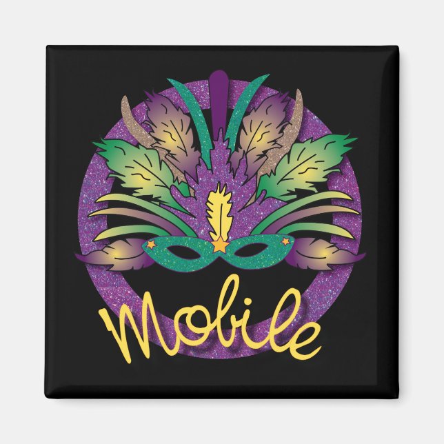 Mardi Gras Mask Magnet - Mobile, AL (Vorne)