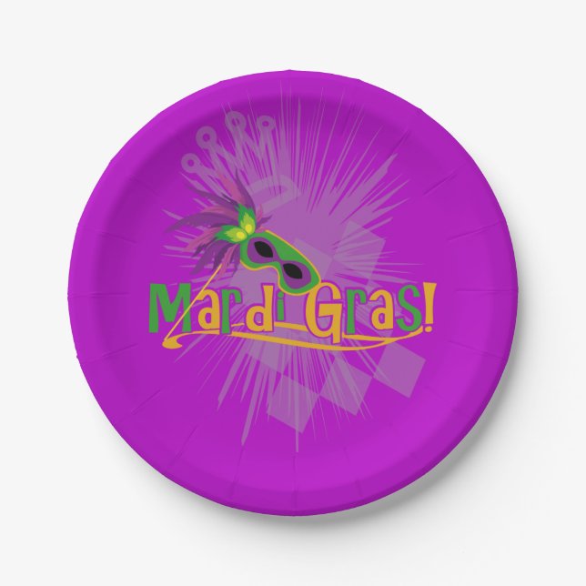 Mardi Gras Mask Pappteller (Vorderseite)