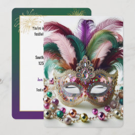 Mardi Gras Mask Party Einladung