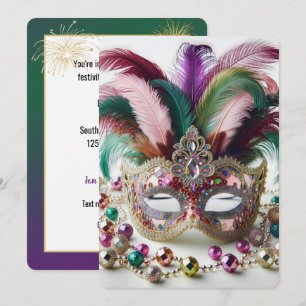 Mardi Gras Mask Party Einladung