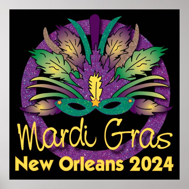 Mardi Gras Mask Poster - 2024 - New Orleans (Vorne)