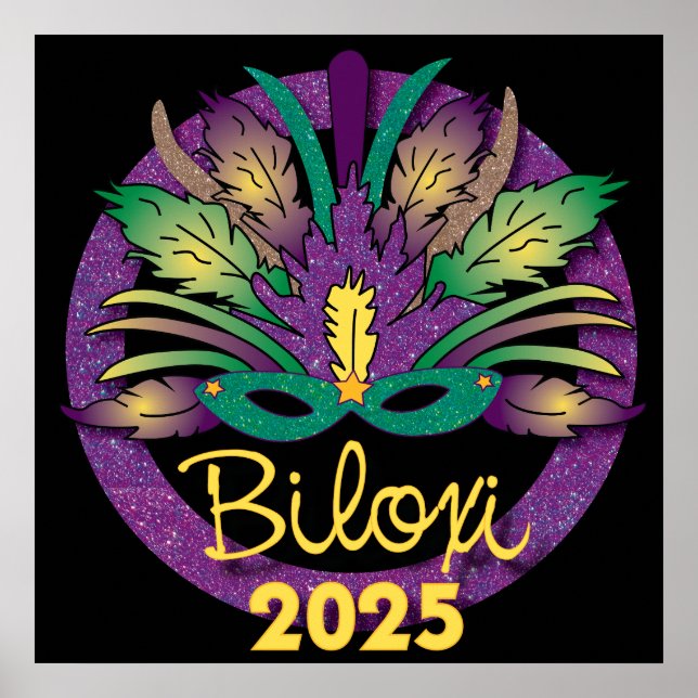 Mardi Gras Mask Poster - 2025 - Biloxi, MS (Vorne)