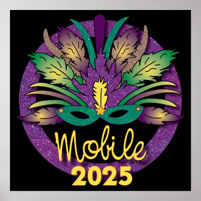 Mardi Gras Mask Poster - 2025 - Mobile (Vorne)