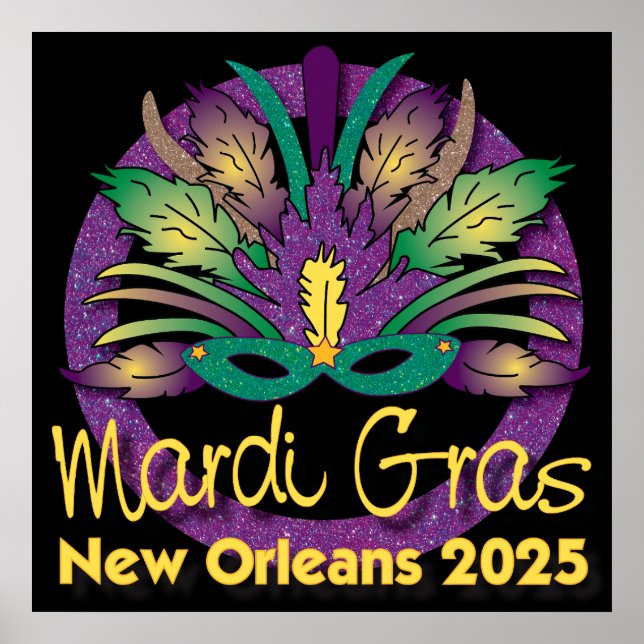 Mardi Gras Mask Poster - 2025 - New Orleans (Vorne)