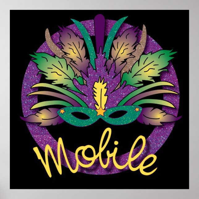 Mardi Gras Mask Poster - Mobile, AL (Vorne)