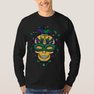 Mardi Gras Mask Skeleton Carnival Costume Festival T-Shirt