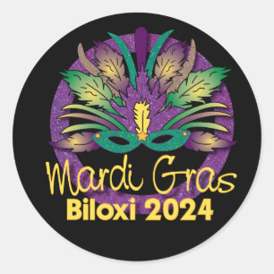 Mardi Gras Mask Sticker - 2024 - Biloxi, MS