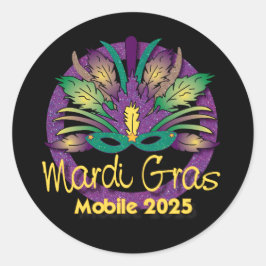 Mardi Gras Mask Sticker -2025 - Mobile, AL