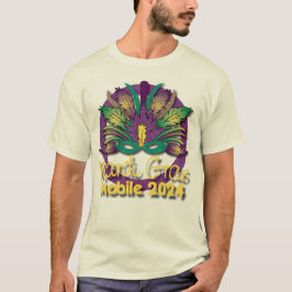 Mardi Gras Mask T - Shirt 2024 - Mobile, AL (weiß)