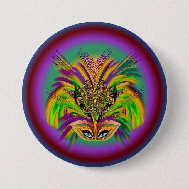 Mardi-Gras-Mask-The-Queen-V-3 Button (Vorderseite)