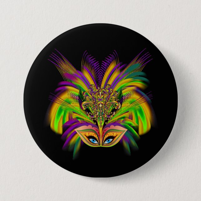 Mardi-Gras-Mask-The-Queen-V-3 Button (Vorderseite)